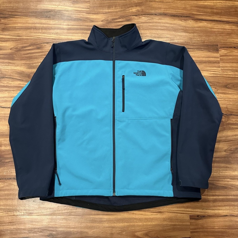 The North Face Jacket Mens XL Blue Softshell Full Zip Fleece Lined Outdoor